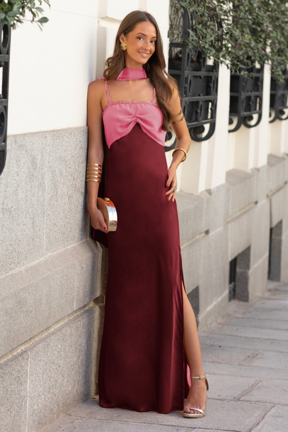 Vestido Wollaston burdeos