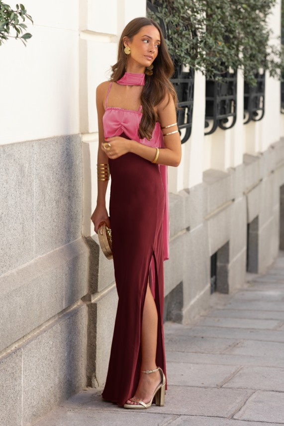 Vestido Wollaston burdeos