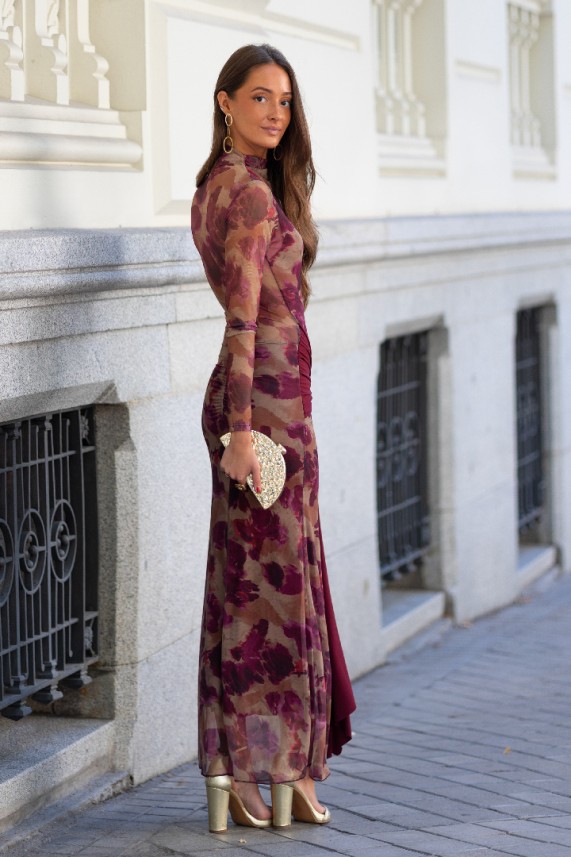 Vestido Carlotta burdeos
