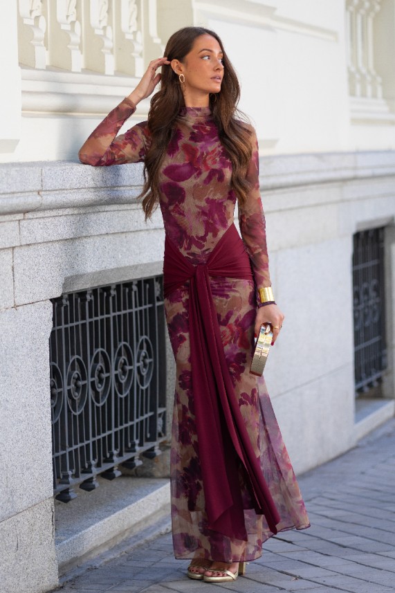 Vestido Carlotta burdeos