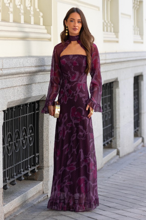 Vestido Spaffel berenjena