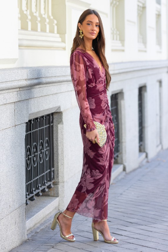 Vestido Lucinda burdeos