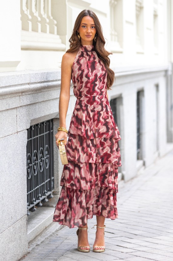 Vestido Pawrell burdeos