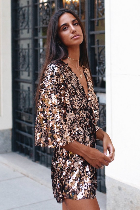 Vestido Indico dorado