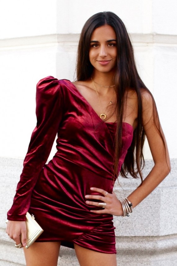 Vestido Fontane burdeos