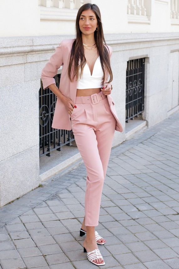 Pantalón Oxford rosa palo