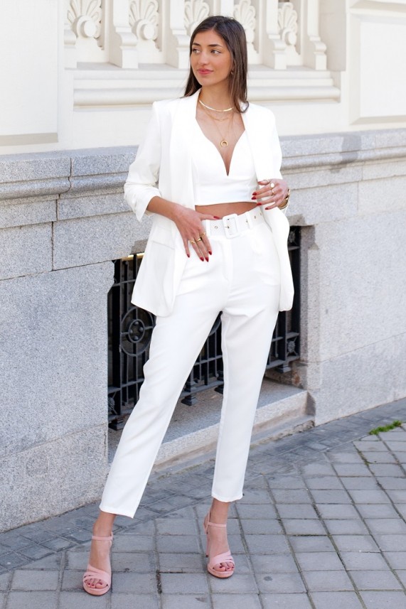 Pantalón Oxford blanco